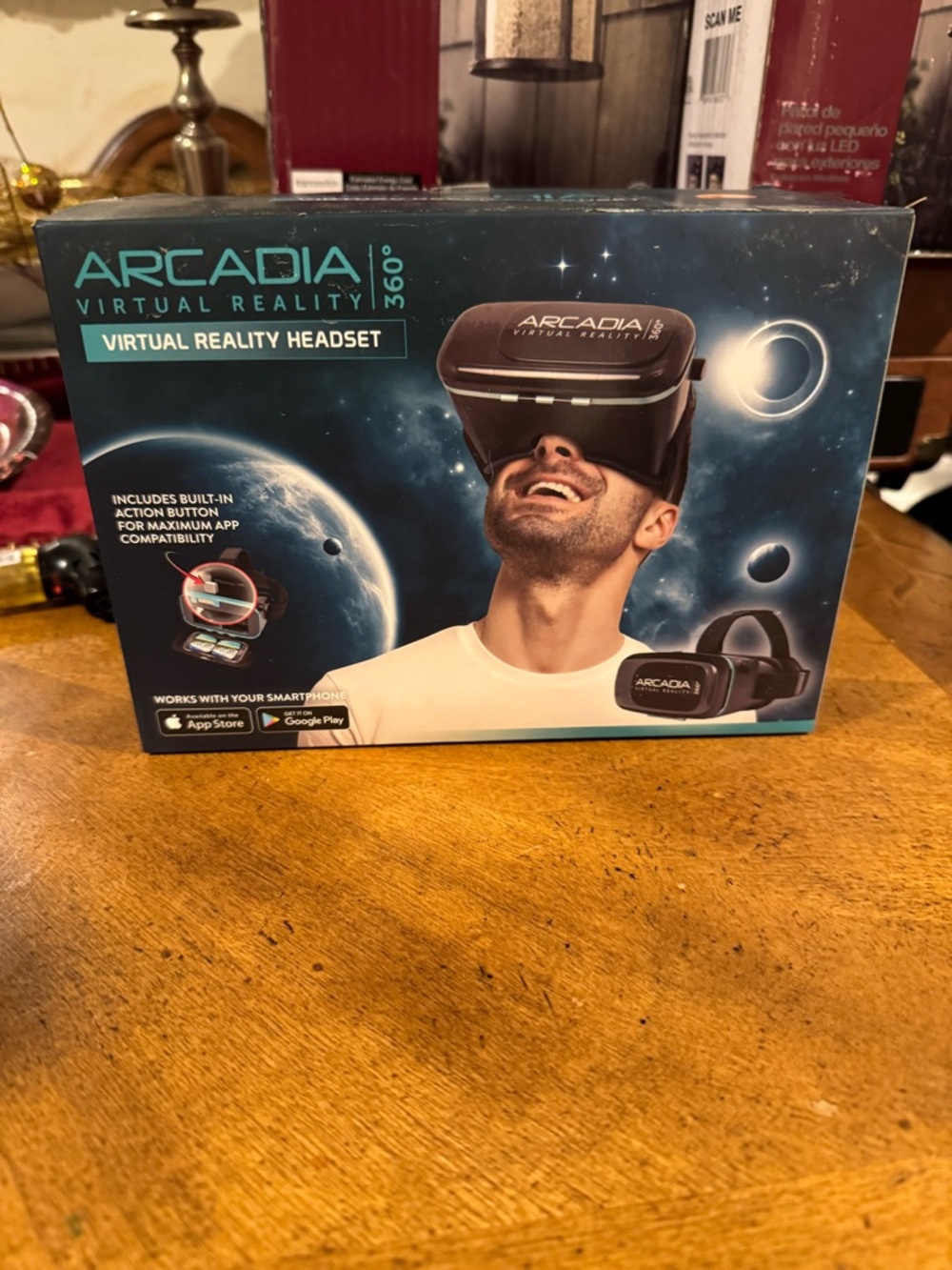 Arcadia Black VR Headset with Teal Branding